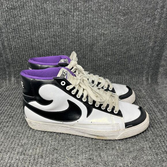 Nike Blazer High‎ Wingtip Shoes Black White Purple 2009 Men’s 10.5 315877-100 main image 9